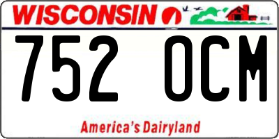 WI license plate 752OCM