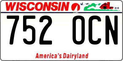 WI license plate 752OCN