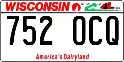 WI license plate 752OCQ