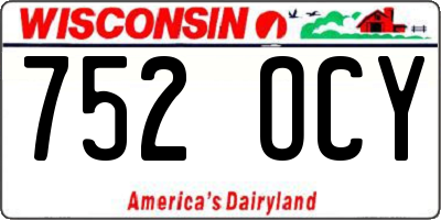 WI license plate 752OCY