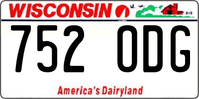 WI license plate 752ODG
