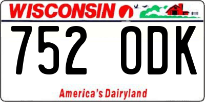 WI license plate 752ODK
