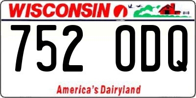 WI license plate 752ODQ