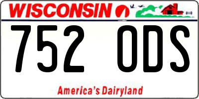 WI license plate 752ODS