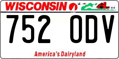 WI license plate 752ODV