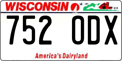 WI license plate 752ODX