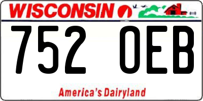 WI license plate 752OEB