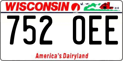 WI license plate 752OEE