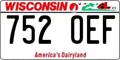 WI license plate 752OEF