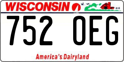 WI license plate 752OEG