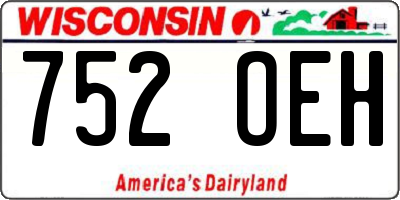 WI license plate 752OEH