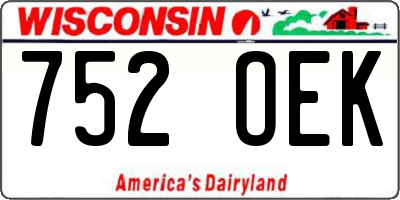 WI license plate 752OEK