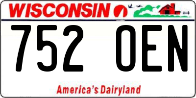 WI license plate 752OEN