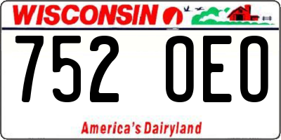 WI license plate 752OEO