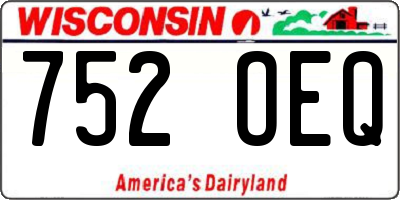 WI license plate 752OEQ