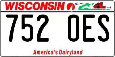 WI license plate 752OES