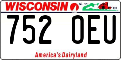 WI license plate 752OEU