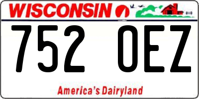 WI license plate 752OEZ