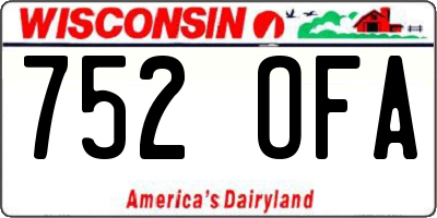 WI license plate 752OFA