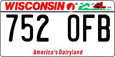 WI license plate 752OFB