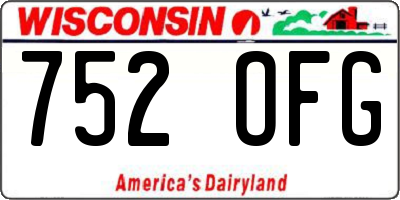 WI license plate 752OFG