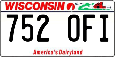 WI license plate 752OFI