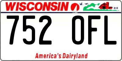 WI license plate 752OFL