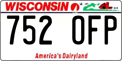 WI license plate 752OFP
