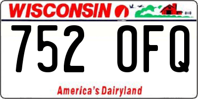 WI license plate 752OFQ