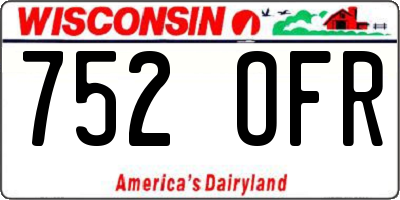 WI license plate 752OFR