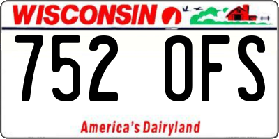 WI license plate 752OFS