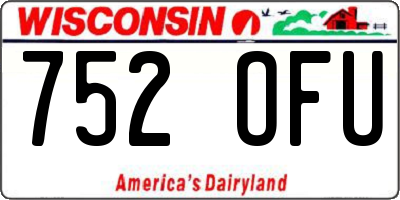 WI license plate 752OFU