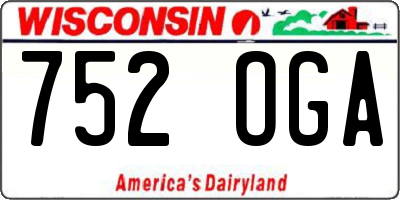 WI license plate 752OGA