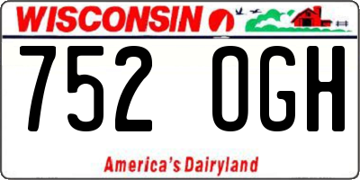 WI license plate 752OGH