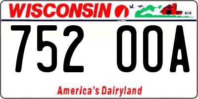 WI license plate 752OOA