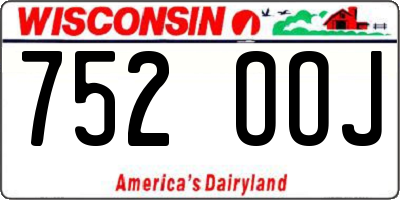 WI license plate 752OOJ