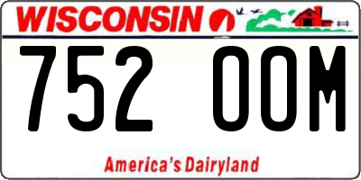 WI license plate 752OOM
