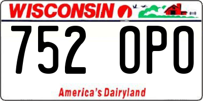 WI license plate 752OPO
