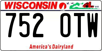 WI license plate 752OTW