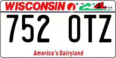 WI license plate 752OTZ
