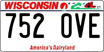 WI license plate 752OVE