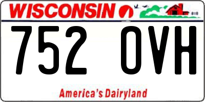 WI license plate 752OVH