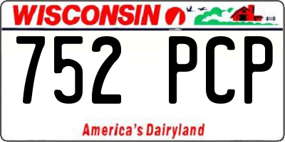 WI license plate 752PCP
