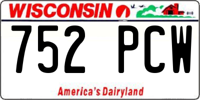 WI license plate 752PCW