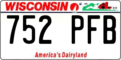 WI license plate 752PFB