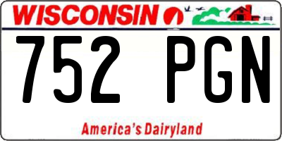 WI license plate 752PGN