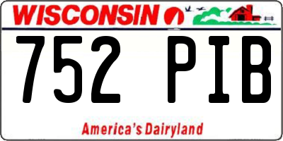 WI license plate 752PIB