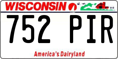 WI license plate 752PIR