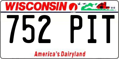 WI license plate 752PIT
