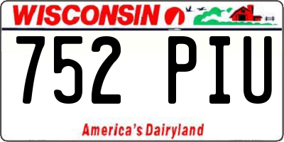 WI license plate 752PIU